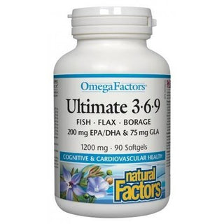 Ultimate 3-6-9 - 1200mg | OmegaFactors® -Natural Factors -Gagné en Santé