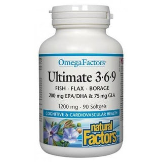 Ultimate 3-6-9 - 1200mg | OmegaFactors® -Natural Factors -Gagné en Santé