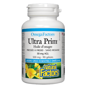 Ultra Prim Huile d'onagre 500 mg | OmegaFactors® -Natural Factors -Gagné en Santé