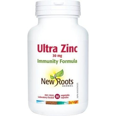 Ultra Zinc 30 mg -New Roots Herbal -Gagné en Santé