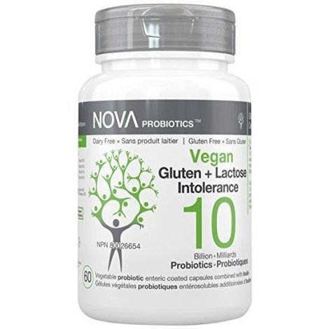 Vegan gluten-lactose-casein intolérance (4 souches, 10 milliards) -Nova Probiotics -Gagné en Santé