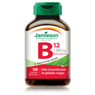 Vitamine B12 1 000 mcg Comprimés sublinguaux -Jamieson -Gagné en Santé