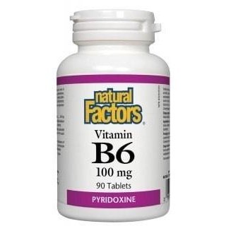 Vitamine B6 100 mg (comprimés) -Natural Factors -Gagné en Santé