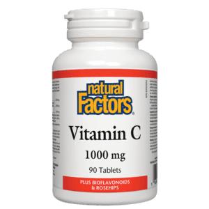 Vitamine C 1 000 mg avec bioflavonoïdes et baies d'églantier -Natural Factors -Gagné en Santé