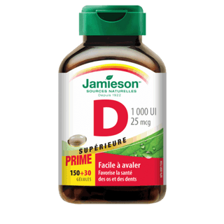 Vitamine D 1 000 UI - Os en Santé -Jamieson -Gagné en Santé