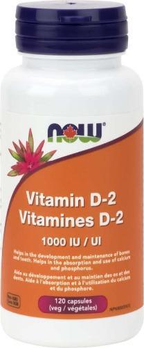 Vitamine D pur | D-2 sèche végétale 1000 UI -NOW -Gagné en Santé