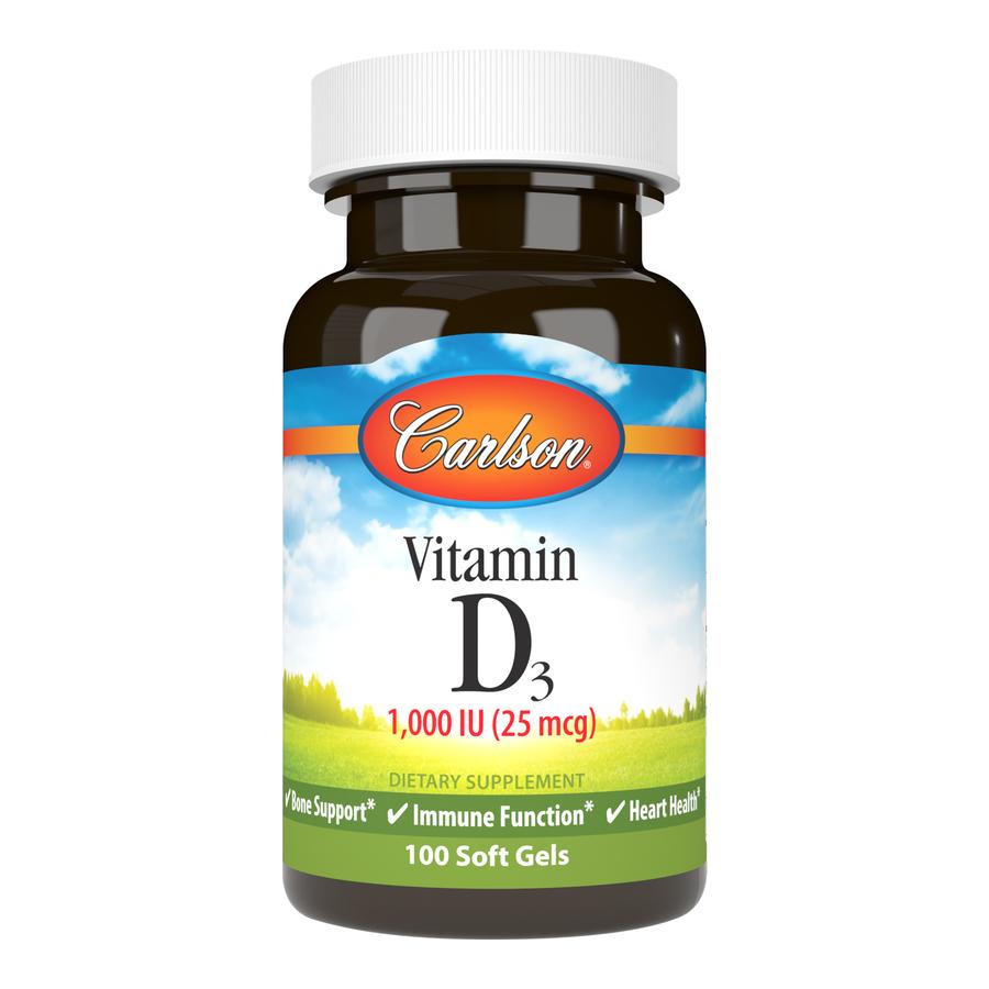 Vitamin D3 1,000 IU/ 25 mcg - Carlson Nutritional Supplements - Win in Health