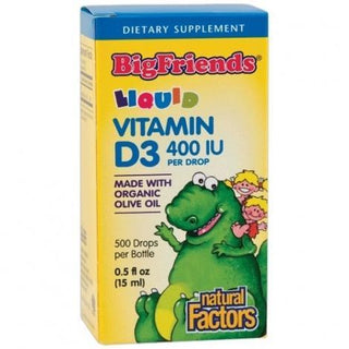 Natural factors - big friends liquid vitamin d3 400iu - 15ml