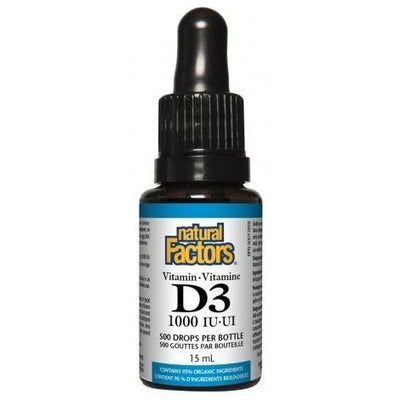 Vitamine D3 1000 UI Liquide -Natural Factors -Gagné en Santé