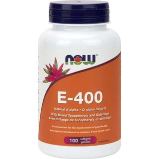 Vitamine E-400 UI sans OGM -NOW -Gagné en Santé