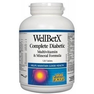 Natural factors - wellbetx diabetic multivit - 120 tabs