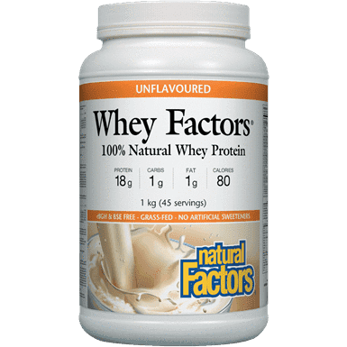 Whey Factors 100% Natural Whey Protein - Natural Factors - Win in Health
