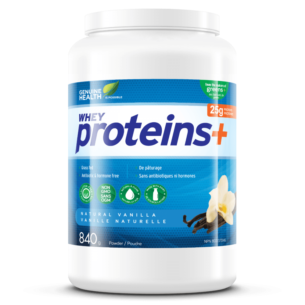 Whey proteins+ (840 g) -Genuine Health -Gagné en Santé
