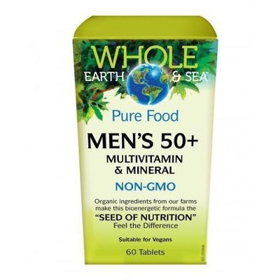 Whole Earth & Sea™ | Hommes 50+ Multivitamines et minéraux -Natural Factors -Gagné en Santé