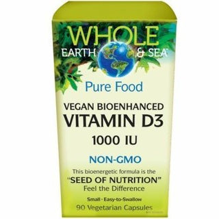 Whole earth & sea - vegan bioenhanced vitamin d3 1000 iu - non gmo - 90 vcaps