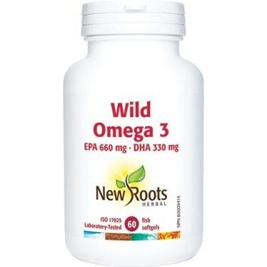 Wild Omega 3 EPA 660 mg DHA 330 mg -New Roots Herbal -Gagné en Santé