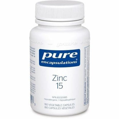 Zinc 15 - Une bonne santé -Pure encapsulations -Gagné en Santé